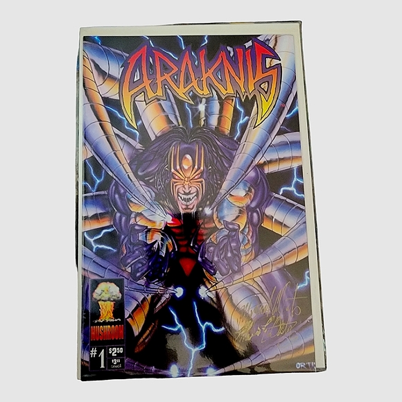 CLEARANCE 💖Araknis (1995 Mushroom) Shades of Evil "Signed" Comic Book - Picture 1 of 1